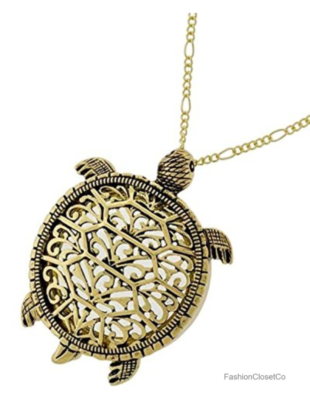 Artisan Owl Sea Turtle Magnifying Glass Sliding Pendant Necklace 30"
